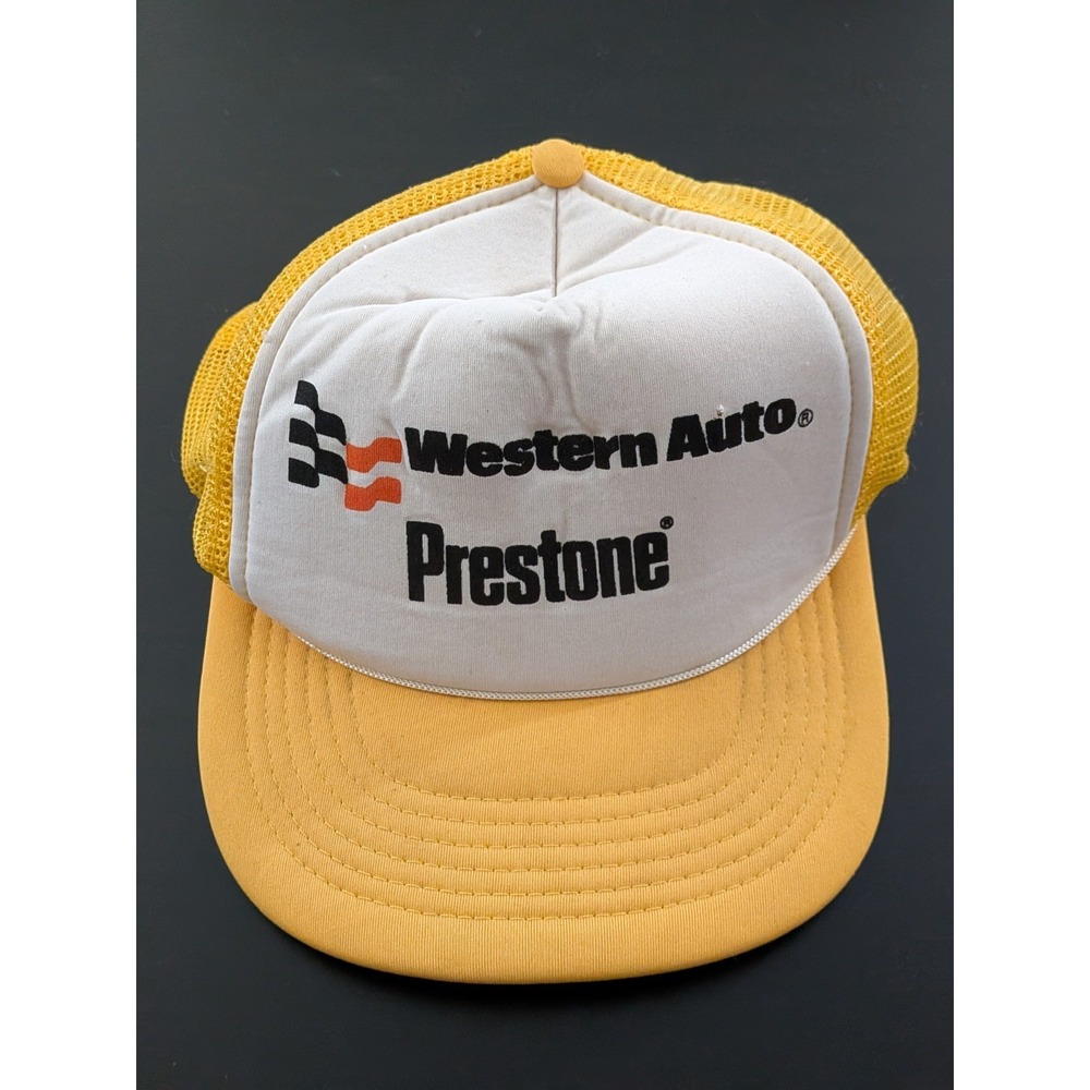 Western Auto Prestone‎ Yellow White Snapback Trucker Hat OSFM